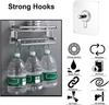 2Pcs Photo Frame Hooks Storage Rack Screw Holders Door Hanger Self-Adhesive Organizer Kitchen Accessorie