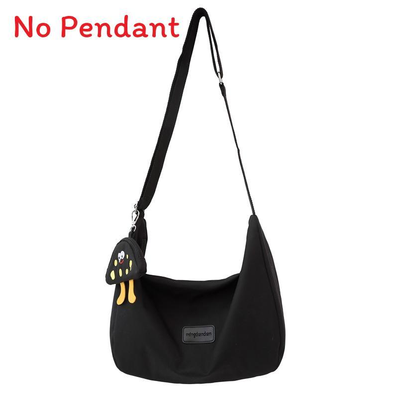 Nylon Single Shoulder Bag For Women With Zipper Closure And Phone Pocket For Casual Travel Use