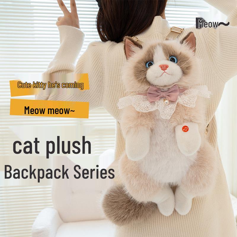 Ragdoll Cat Plush Toy Backpack – Doll Plush Friend Birthday Gift