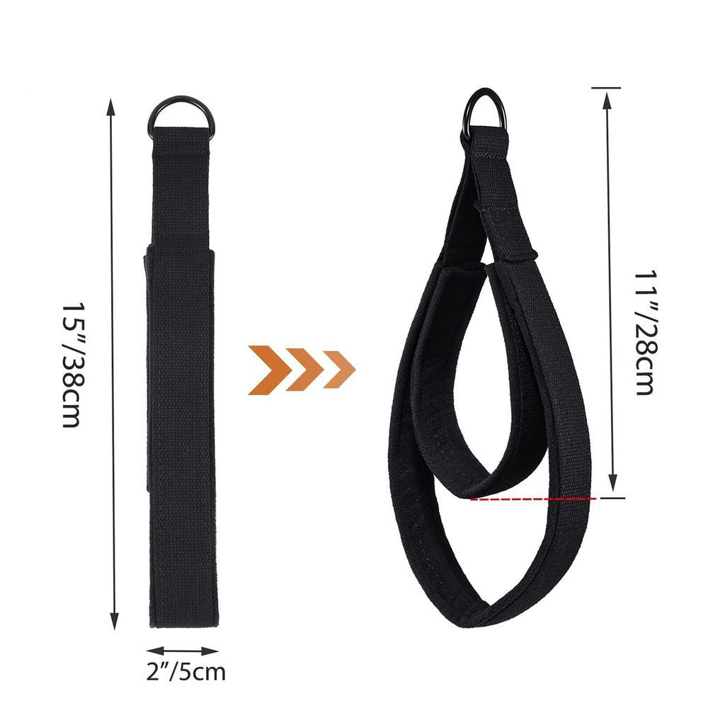 2Pcs Pilates Double Loop Straps D Rings Straps Yoga Exercise Equipment Home Gym Stretch Exercise Band Waist Back Leg Yoga Straps