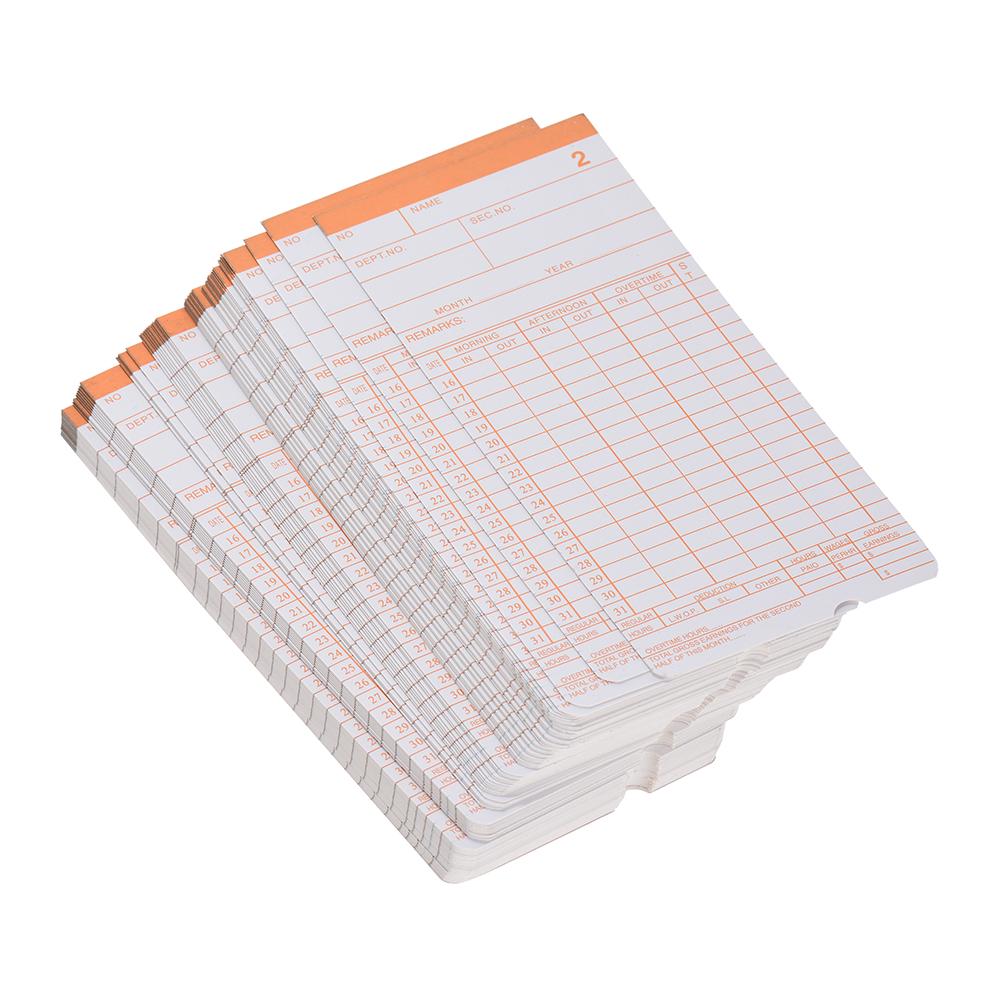 90 adet/paket Zaman Kartları Aylık 2 Taraflı 18*8.4 cm Seyirci Zaman Saati Kaydedici