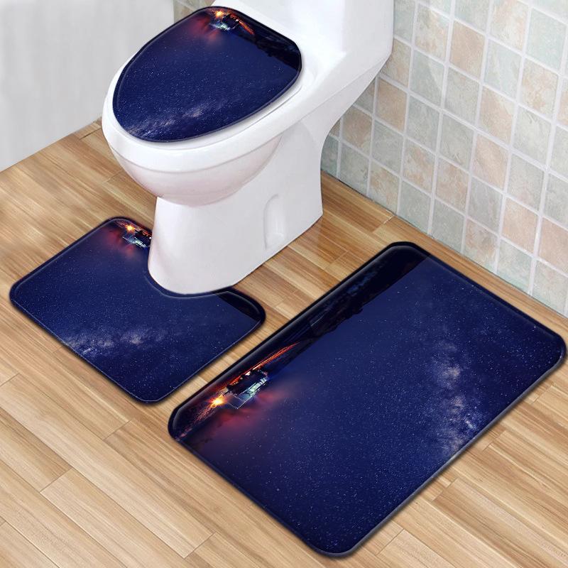 Star Bathroom Floor Mat Toilet Three-Piece Set