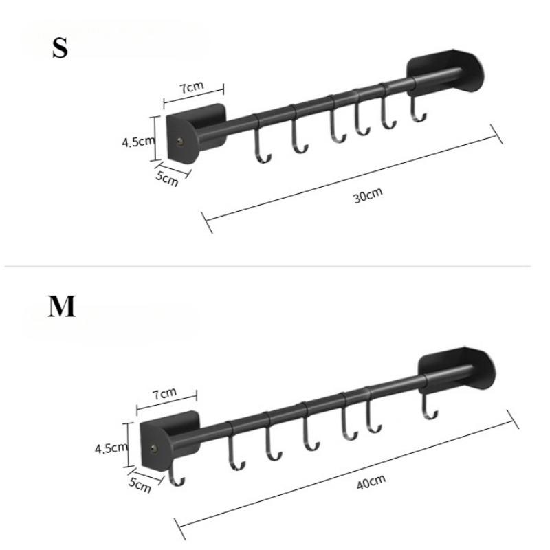 Estantes de almacenamiento para utensilios de cocina, sin perforaciones, de metal, para montar en la pared, para espátulas, cucharas, organizadores, toalleros para el baño y el hogar.