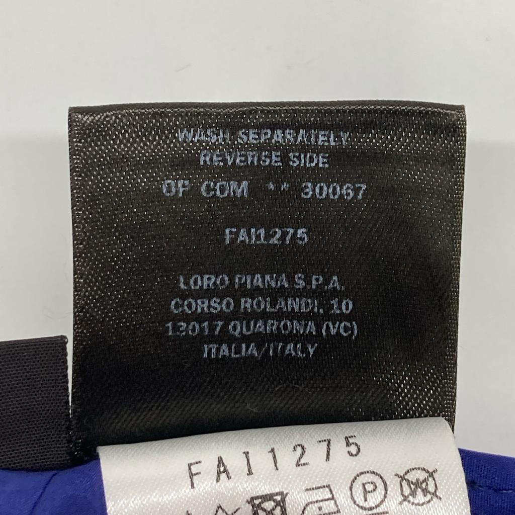 loro piana FA11275 Blue Linen 100% High-Waisted Tucked Wide Pants Bottoms 40 blueUsed