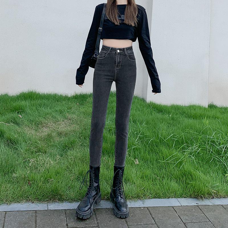 Women s High-Waist Light Wash Skinny Denim Jeans - Spring 2022 Korean Style 28