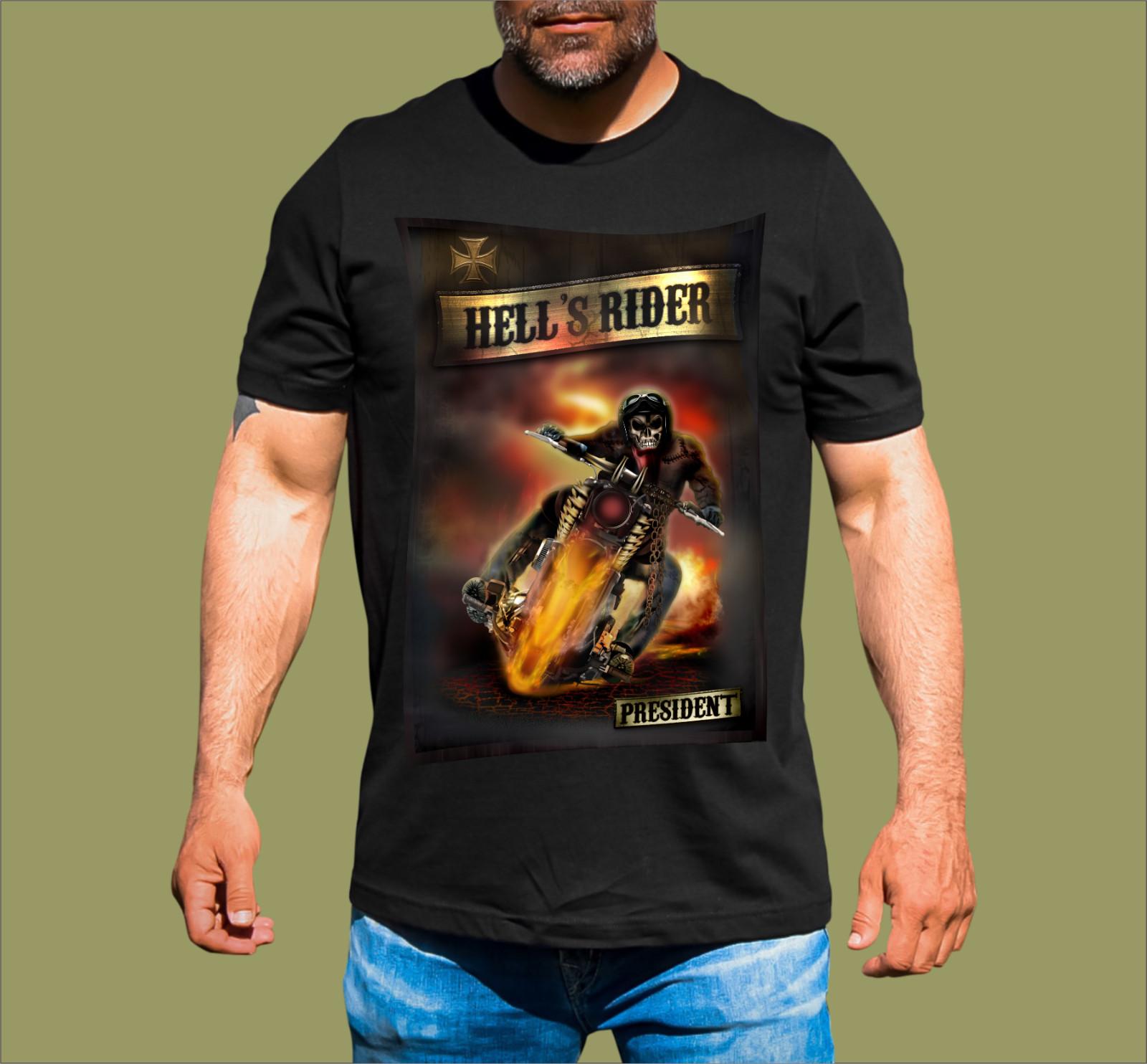 HELLS MOTORCYCLE RIDER T-SHIRT XXL