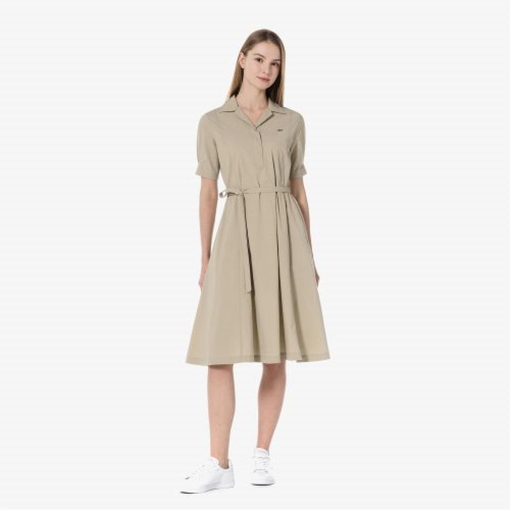 

LACOSTE Женское платье-рубашка с коротким рукавом (бежевый)