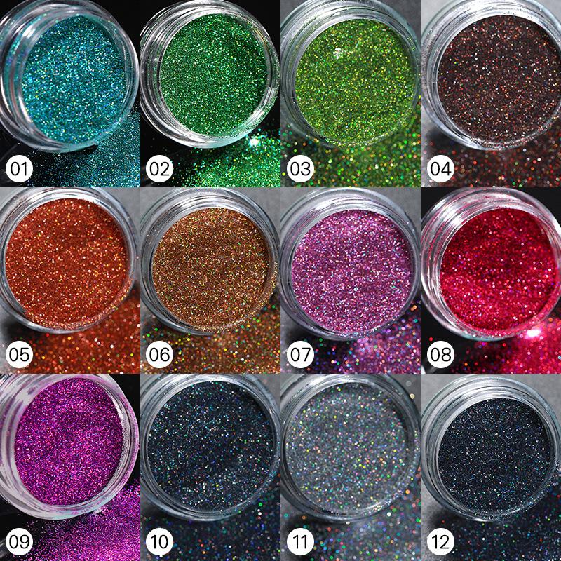 Nail Art Aperture Laser Powder, Nail Art Aurora Colorful Diamond Glitter, Rainbow Powder Metal Electroplated Nail Powder