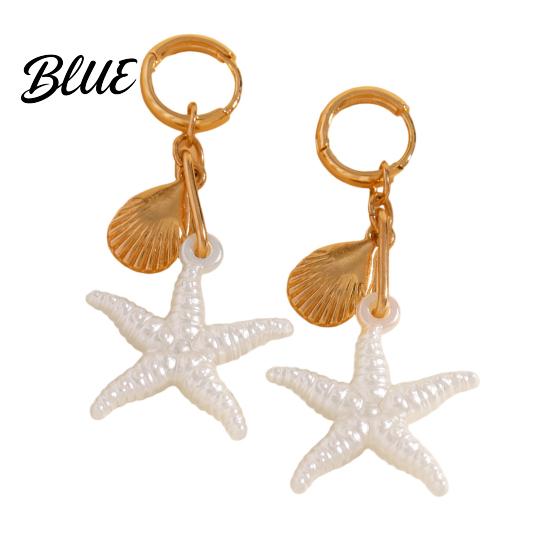 Versatile Skin Tone Earrings 1 Pair Women Earrings Starfish Shell