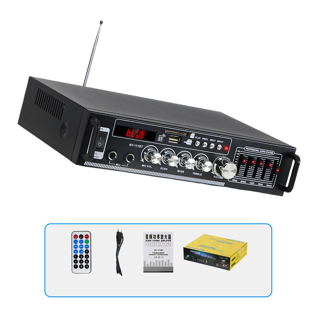 High Clear 2Channel Bluetooth-compatible Music Amplifier With Karaoke Mics Port And FM Antennas For Home Entertainment