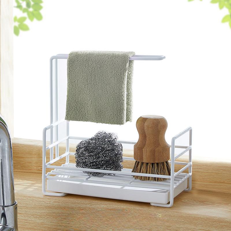 Kitchen Organizing Shelves Sponge Draining Storage Rack Countertop Cleaning Cloth Organization Storage Shelf Kitchen Accessories