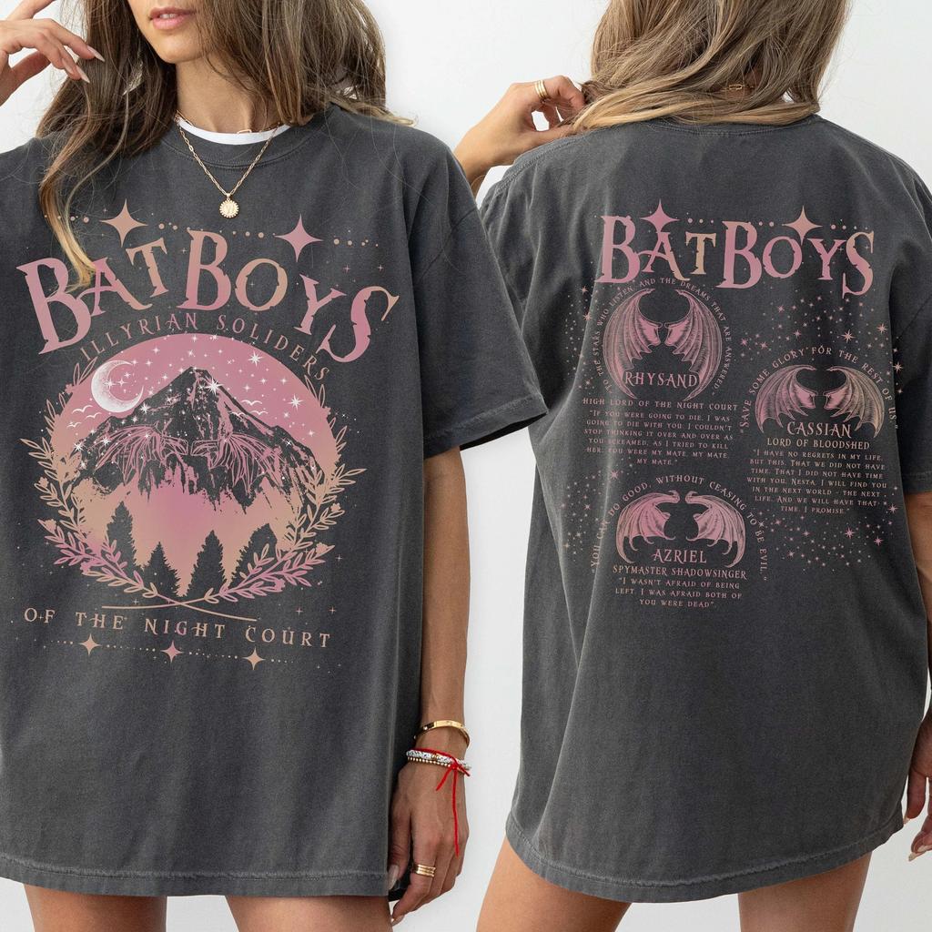 Bat Boys Shirt ACOTAR Comfort Colors Rhysand Tee Cassian T-shirt Sarah J Maas Book Boyfriend Team Bat Boys Night Court