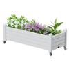 Raised Garden Bed with Wheels Outdoor Resin Weatherproof Planter Box with Drain Hole and Water Level Detector for Planting Plan