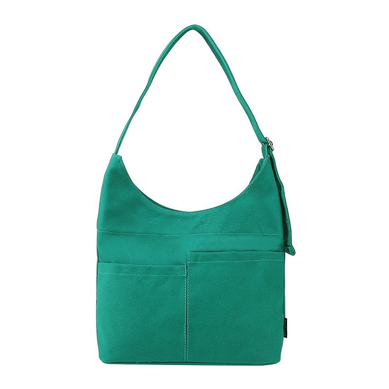 Large Capacity Tote Bag Women's Canvas Bag Solid Color Shoulder Crossbody Bag