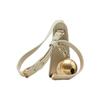 Burberry Check Canvas Sling Crossbody Bag With Gold Bell Charm & Hardware For Daily Use