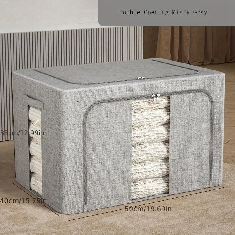 1ks zahuštěný úložný box na bavlnu a len, látkový organizér na oblečení, úložný box na skládací skříň, úložný koš pro domácnost