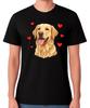 Golden Retriever Love Hearts Graphic Unisex T-Shirt Cute Dog Lover Tee