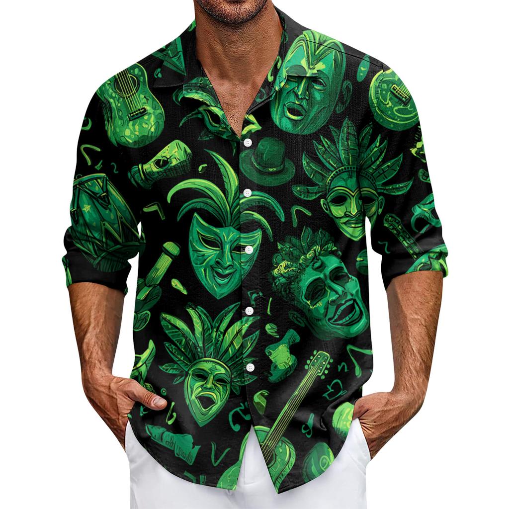 Męska koszula codzienna zapinana na guziki z długim rękawem