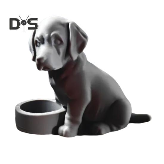 

Подсвечник в виде лабрадора, 3D-печатная скульптура щенка, многоразовый подсвечник для чайных свечей для фестивалей, вечеринок, домашнего декора, подарок для любителя лабрадора серый