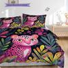 Leopard Pattern Bedding Quilt Set Quilt Cover Pillowcase Home Decoration Birthday Gift (1 * duvet cover + 2 * pillowcase, without core)