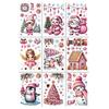 9Pcs/Set Christmas Stickers Self-adhesive Glass Film Snowman Elk Santa Claus Xmas Tree Patterns Removable