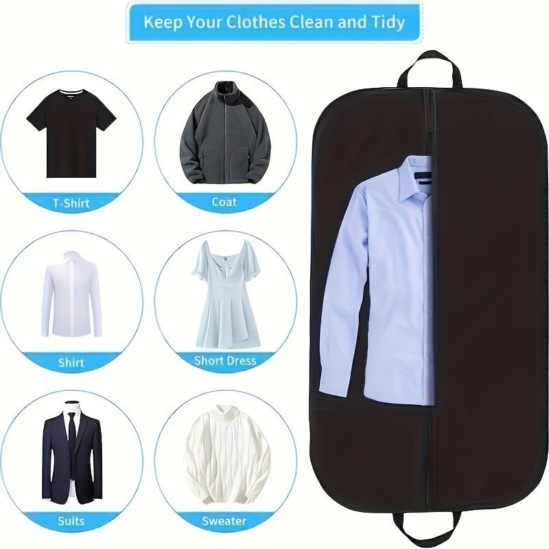 1PC Non-woven Fabric Garment Bag Breathable Dustproof Clothes Cover with Portable Handle for Wardrobe Travel Storage Suit Dress Jacket Coat Protector