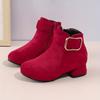 Trendy Elegant High-heeled Boots With Zipper For Girls, Lightweight Non Slip Boots For Indoor Outdoor Travel, Spring And Autumn