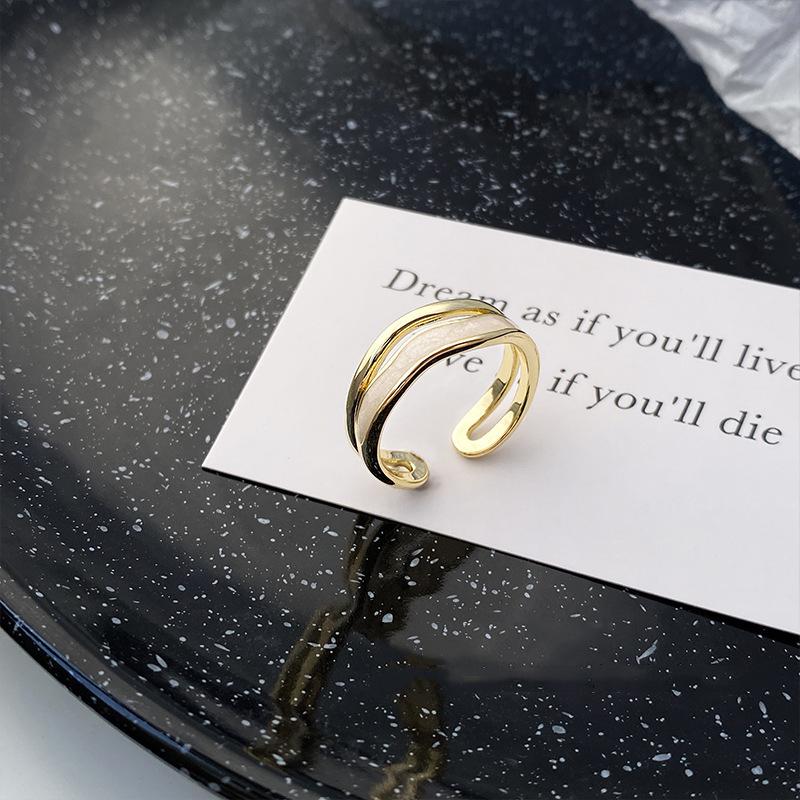 

Регулируемое Модное Белое Кольцо из Перламутра для Женщин Стильный Геометрический Дизайн Аксессуара J2582