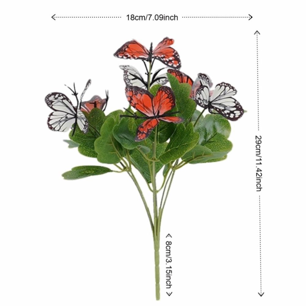 

7 Head Artificial Butterfly Flowers Colorful Waterproof Flower Bouquet Branches Included Realistic Artificial Flowers Wedding червоний