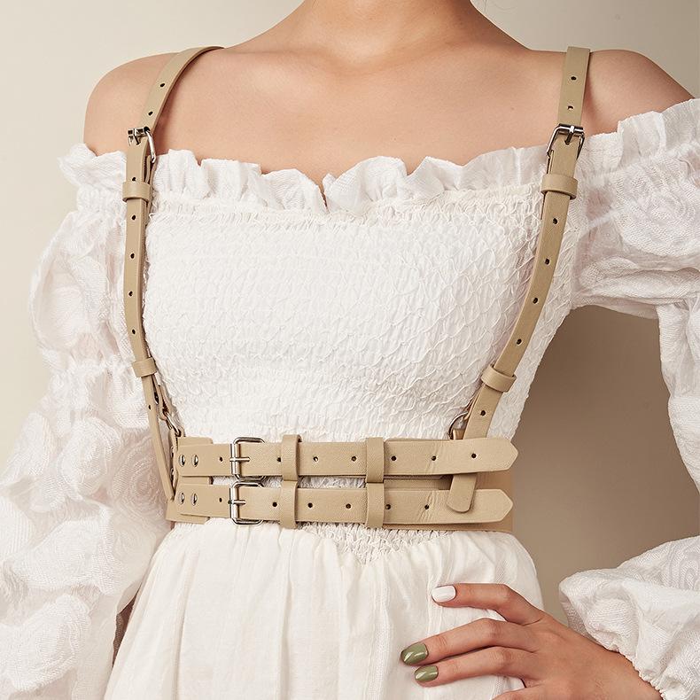 Functional Punk Style Strap Belt Women'S Street With Dress Jk Shirt Suspender Belt Seal Decorative Tide