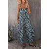 Women Summer Casual Sleeveless Leopard Print Loose Strap One Piece Long Jumpsuit