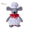 Tischdisplay-Puppe, Weihnachts-Plüschmaus-Puppe, Stofftier-Spielzeug mit Weihnachtsmannmütze, Weiches Sammlerstück, Niedliches Ornament für Weihnachts-Heimregal-Dekoration