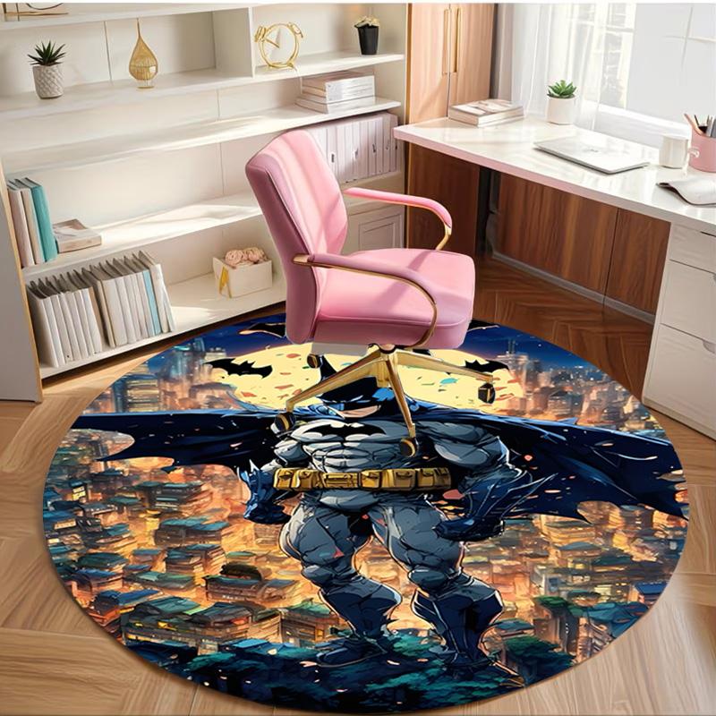 Superheroes Print Round Rug, Washable Floor Carpet, For Entryway Dorm Laundry Room Office Study, Home Decor Birthday Christmas Gift