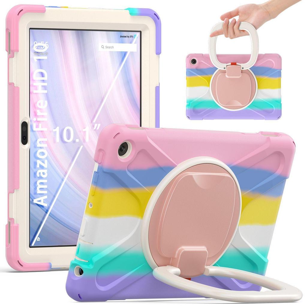 "Amazon Fire HD 10 2023 Tablet için Koruyucu Döner Standlı Kılıf - Düşme Önleyici Kabuk"