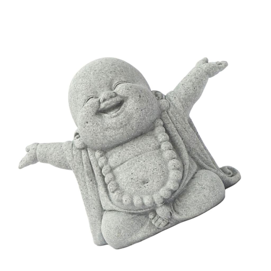 Desktop Ornaments Buddhist Monk Sandstone Sign Decoration Sculpture Gift Desktop Fish Tank Decors for Home School Office