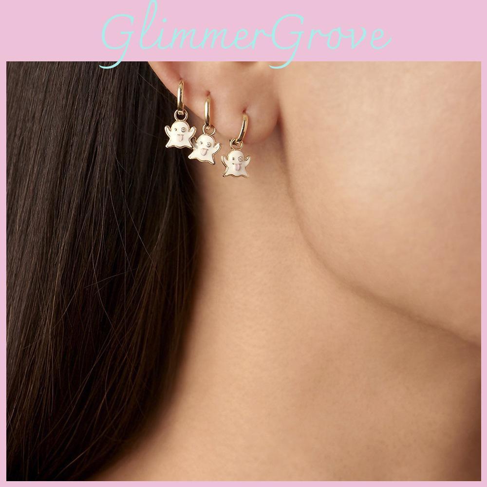 Diamond White Sophisticated Ghost Alloy Earrings Set Ideal For Special Occasions