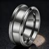 8mm INS Style Gold-Tone Stainless Steel Ring: Non-Fading, Double Beveled & Grooved Titanium Steel Jewelry.