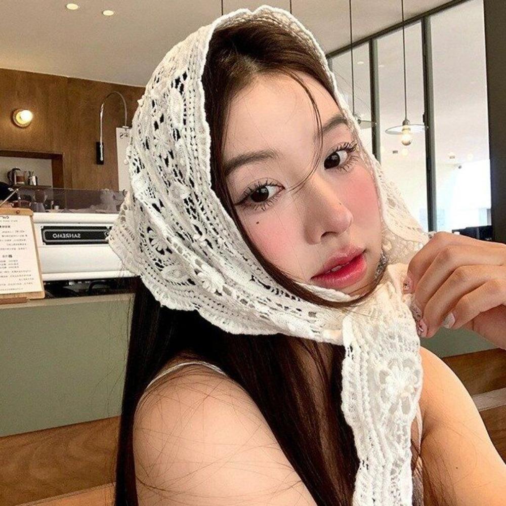 Crochet Lace Layering Scarf | Textured Skirt Overlay | Spring Summer Accessory