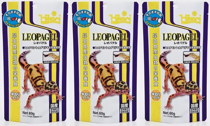 [Bulk Purchase] Hikari Leopagel Lizard/Gecko Reptile Food, 60g x 3-Pack, Simply Open the Cap and Squeeze, Kyorin
