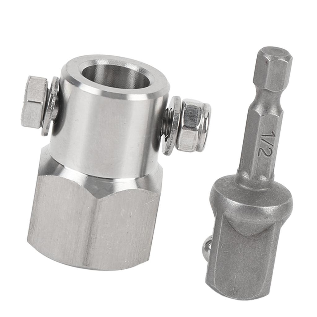 Top Wind Anhängerstützrad Kurbelgriff Akku-Bohrmaschinenadapter mit 12-Zoll-Stecknussadapter Edelstahl