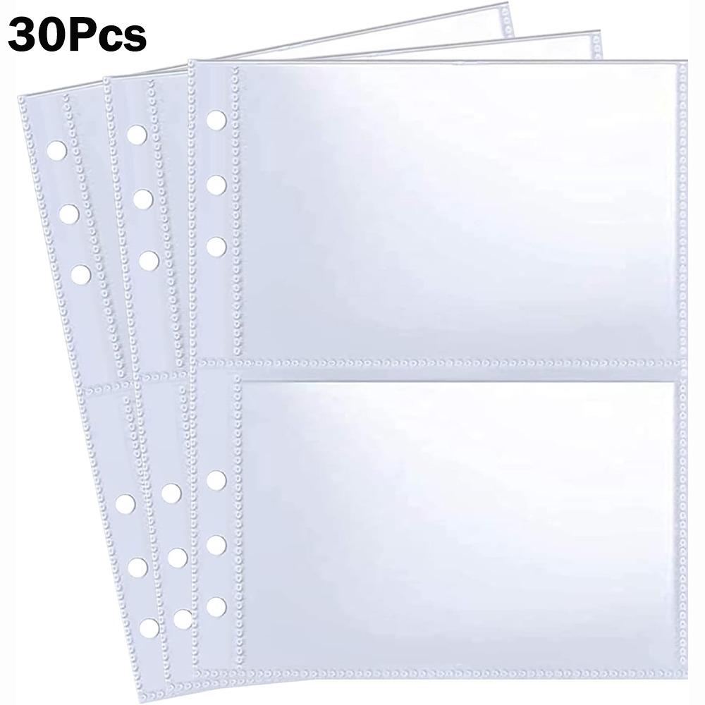 Multi-Pockets Photocard Sleeves A5 Size Inner Page Photo Album Refill Pages 2pockets 30Pcs