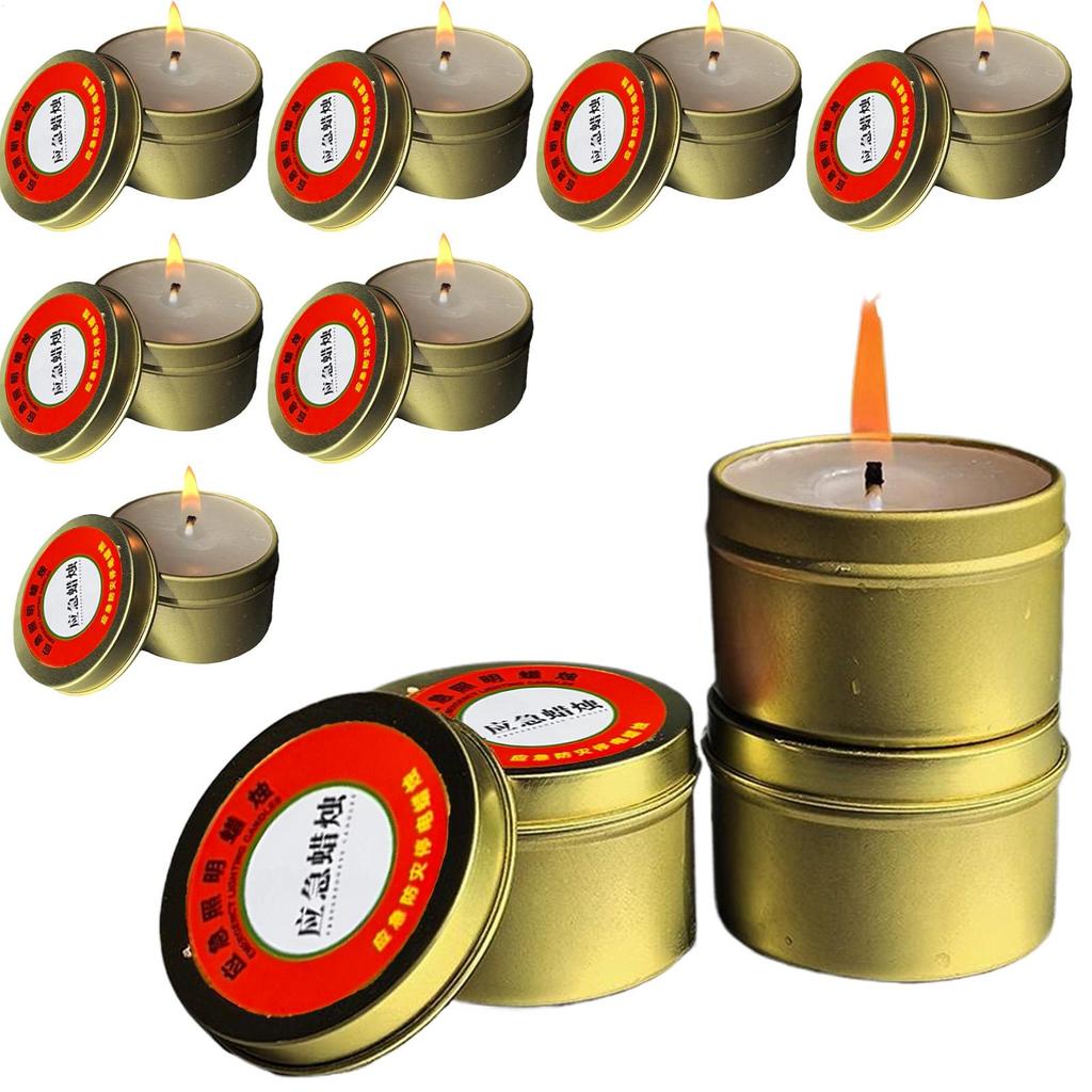 10pcs Unscented Flameless Windproof Survival Candles, Long-Lasting Emergency Candles For Home Power Outages Camping Outdoor