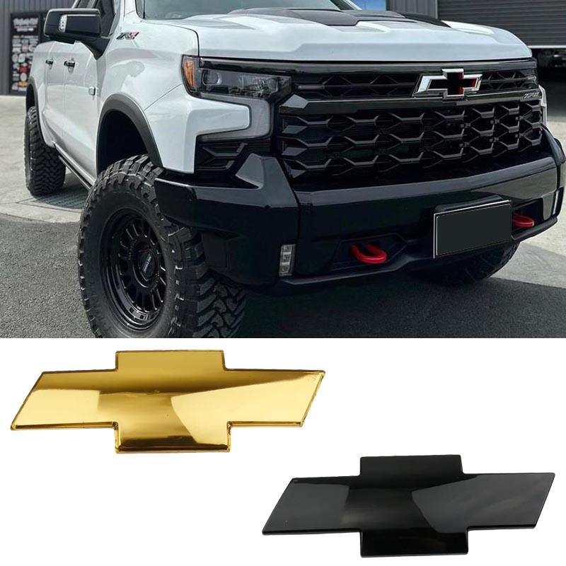 QLNRS1 24x8.5cm Car Front Rear Logo Emblem Cover for Chevrolet Silverado Auto Styling Front Head Trunk Badge Exterior Accessories