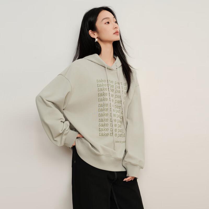 Elva' Island Women's Casual Letter Print Hooded Sweatshirt