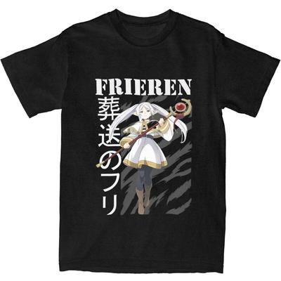 T-shirts Anime Frieren : Au-delà de la fin pour Homme Personnages Fern T-shirts en Coton T-shirt à Manches Courtes T-shirt à Col Rond Grande Taille