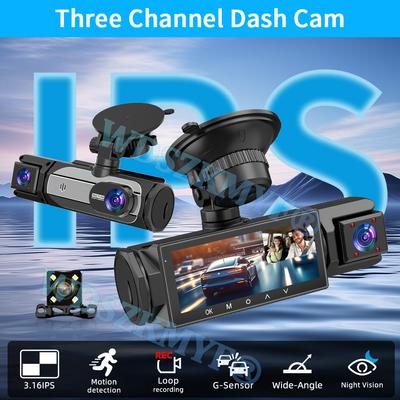 3.16″ Dash Cam for Car 2/3 Channel Car DVR 1080P Video Recorder Night Vision Dvr Car Black Box Rear View Camera Car Accessories