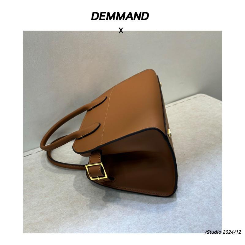 Niche Retro Premium Tote Bag Dong Jie Bai He Same Model Genuine Leather Large-capacity Commuter Portable Single-shoulder