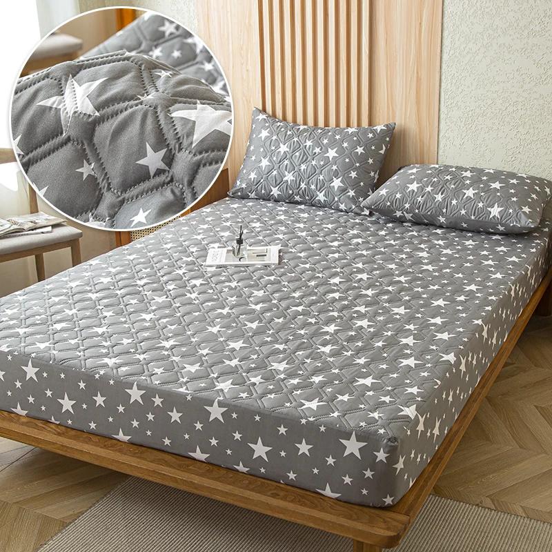 Waterproof Mattress Cover Bed Protector Case with Elastic Band Mattress Cover Fitted Sheet Soft Breathable King Mattress Cover Protector