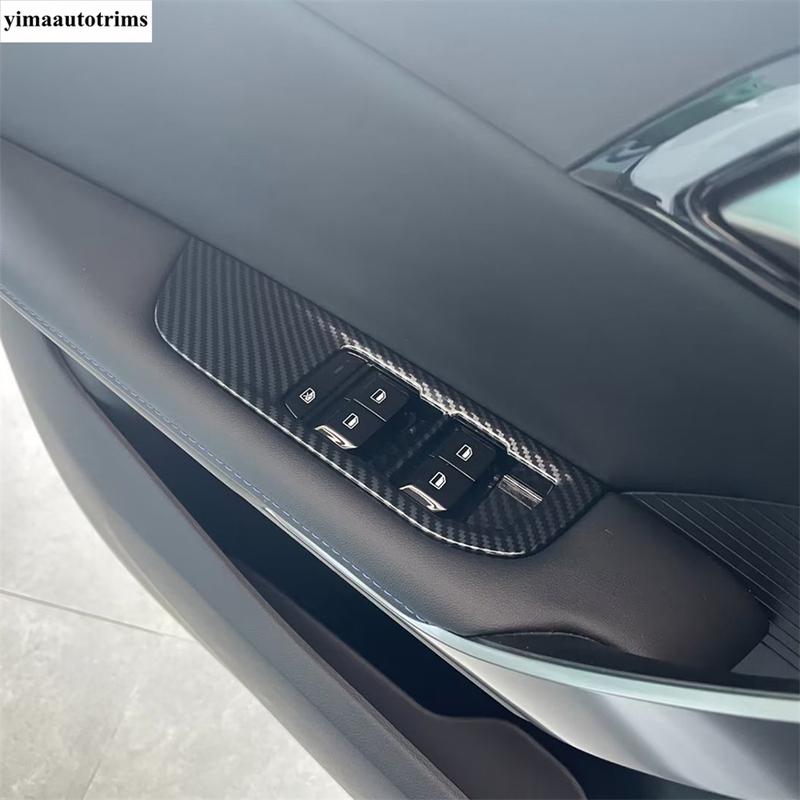 Car Inner Door Armrest Window Lift Button Control Panel Cover Trim For MG 4 EV  2024 ABS Carbon Fiber Interior Accessories
