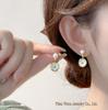 Sterling Silver Clover Stud Earrings with Freshwater Pearls and Mother-of-Pearl Inlay